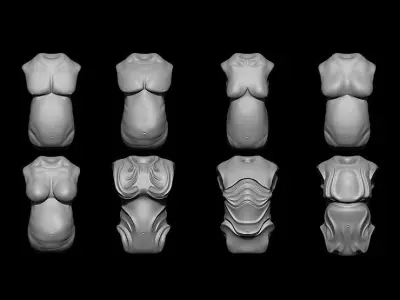 40 Creature Bust  Zbrush IMM Pack 3D model