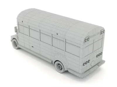 Cartoon school bus 3D model