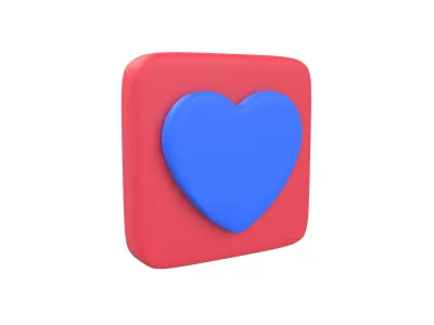 Twitter Heart Decoration v1 006 Low-poly 3D model