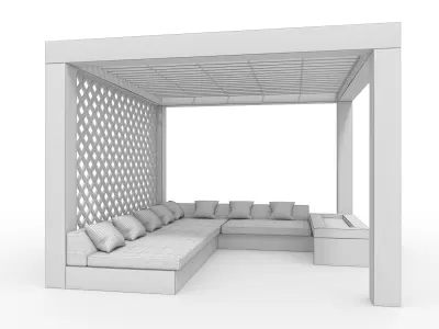 Poolside Cabana 12 3D model