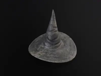 Halloween Witch Hat Decoration Low-poly 3D model