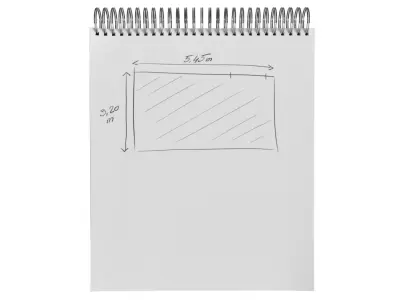 Spiral Bound Notepad with Floor Plan Sketch Low-poly 3D model