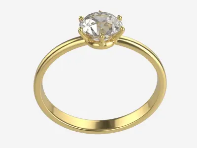 Gold Diamond Ring Jewelry 07 3D model