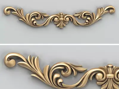 Carved decor horizontal 026 3D model