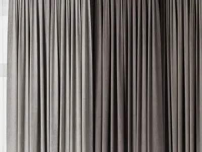 Brown curtains collections 02 HBH Low-poly 3D model