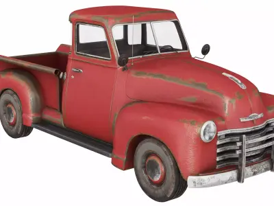 Old Vintage Pickup Low-poly 3D model