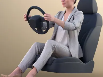 Juliette 10779 - Business Woman Driving A Car 3D model