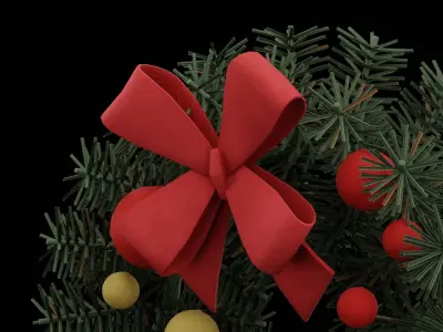 Christmas Wreath Low-poly 3D model get