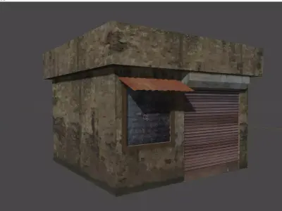 House or Shop Game Ready 3D Model  Low-poly 3D model