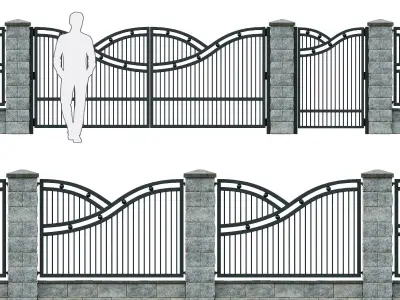 stone fence 1 3D model