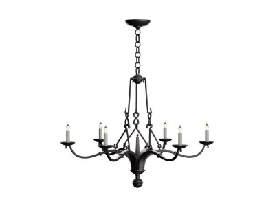 Rustic Medium Chandelier 3D model