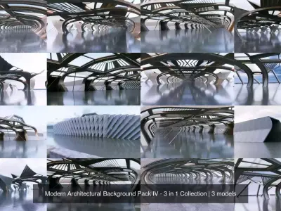 Modern Architectural Background Pack IV - 3 in 1 Collection by Generic3D
