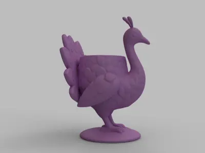 Peacock Pineapple Pot 3D print model