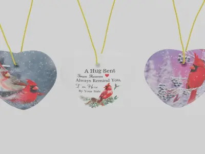 3DChristmas Decorations 3 Hearts 3D model