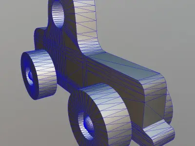 Wooden Car Toy 2 Low-poly 3D model