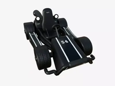 Cartoon Kart I09 Black - Vehicle Racing Design Low-poly 3D model