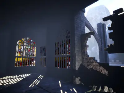 Gothic Castle Modular UE5 Low-poly 3D model