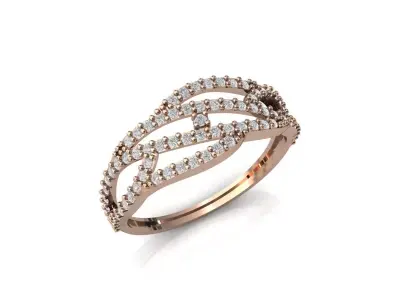 Women Ring Diamond Stone STL 3DM Lightweight Printable 3D print model 12