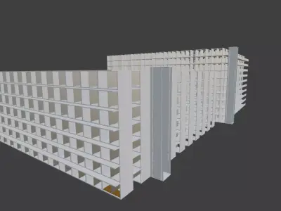 Pallet Storage Concrete Building with lift Free 3D model