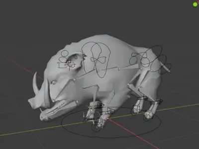 Stylized Boar Low-poly 3D model