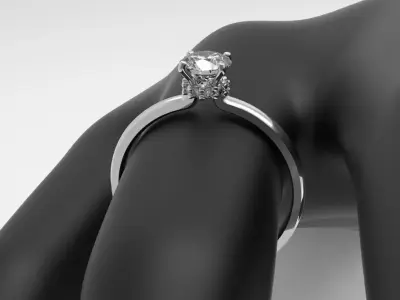 Engagement Ring - Solitaire 3D print model