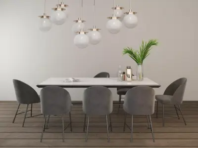 Table chair decorative SET 102 3D model