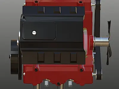 TOYAN FS-V400WA Water-Cooled V4 Engine - High Poly 3D Model 3D model