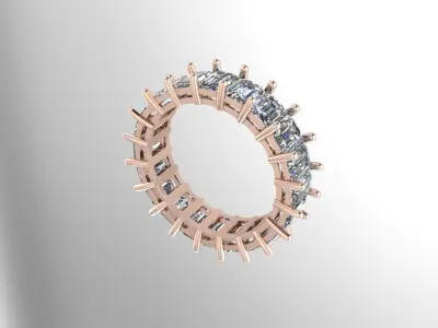 Eternity Band diamond rings 3D print model 3D print model