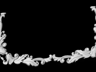 Central decor ornament for furniture 3D model 3