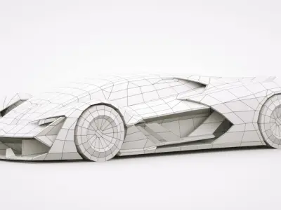 Generic Supercar v23 Low-poly 3D model