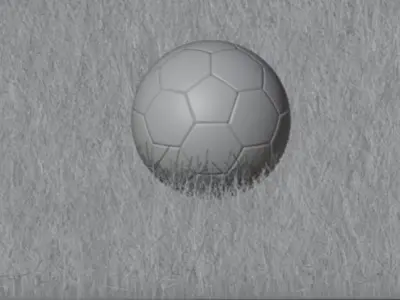 Football soccer ball on grass Low-poly 3D model