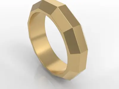 geometric wedding gold sport ring 3dm 3D print model