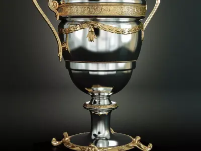 Football cup trophy 3D model