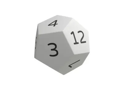 D12 Dice V1 007 Low-poly 3D model