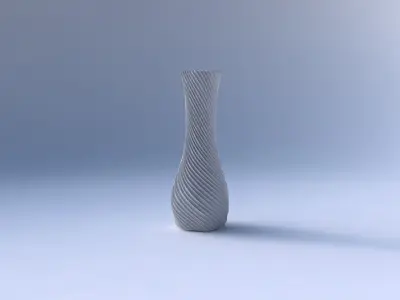 Vase twisted larger opening hexagon with bent extruded lines 2 3D print model