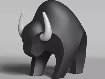 Black Buffalo Minimalist Ornament Decoration toy 3D print model