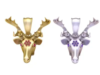 Majestic Deer Head Pendant 3D Printable Model 3D print model
