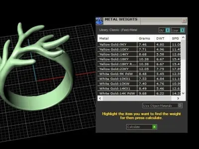 Stylish Antler Ring 3d printable Model 3D print model