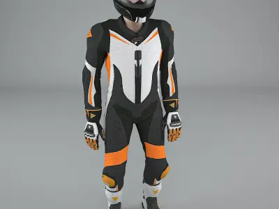 Motorcycle Rider Rigged 3D model