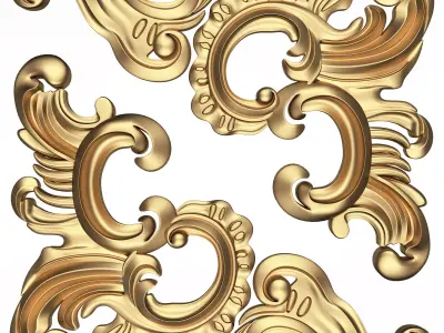 Corner Carved Plaster Molding Decoration 014 Low-poly 3D model