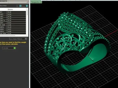 STL 3DM Women Ring Womens Ring Diamonds With Stone Model 3D print model get