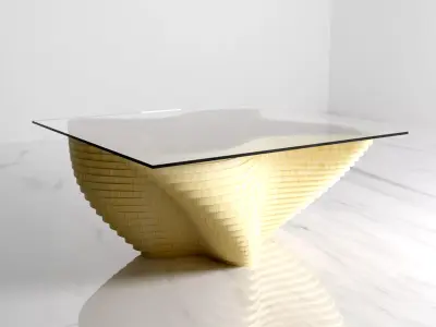 Parametric Coffee table typhoon CNC and Laser cutting files  DXF 3D model