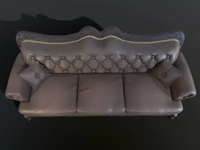 Club Room Sofa - Game Asset Low-poly 3D model