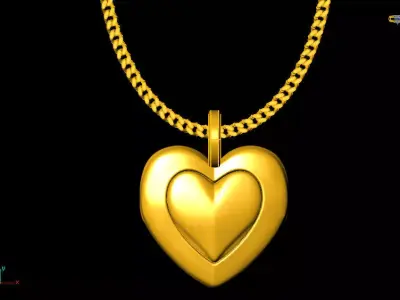 Heart pendant charms - one inch pendant 3D print model buy