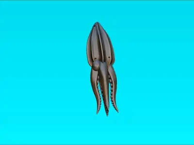 squid octopus like one-piece fishing lure 3D print model