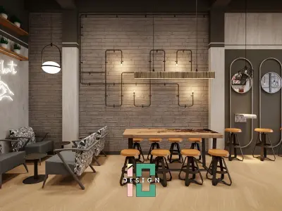 CoffeeShop 3d Interior Design Blender - Obj 3D model