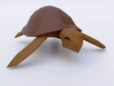 Turtle 3d model origami Low-poly 3D model