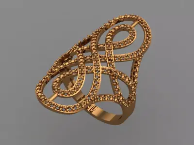 Vintage Womens Diamond Ring Women Rings 3dmodels 3D print model 3D print model 26