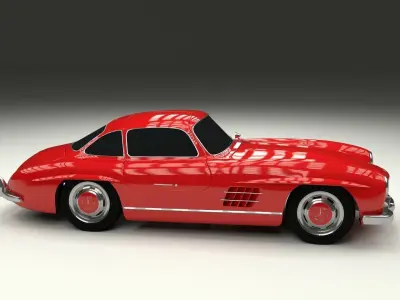 Rigged Mercedes 300SL W198 3D model
