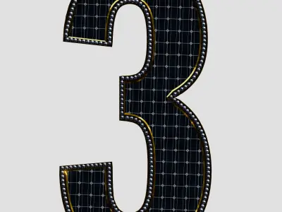 Solar Panel Number - 3 3D model